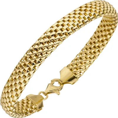 Produktbild von 8mm Himbeer-Armband flach Armkette Armschmuck 925 Silber vergoldet Damen 19cm