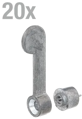 Produktbild von Alberts 20 x Vorreiber 60 mm mit Schließblech und Distanzstück, aus Zinkdruckguss