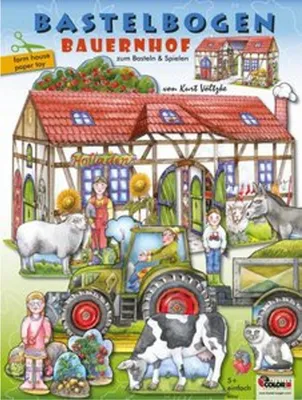 Produktbild von Bauernhof basteln aus Papier Bastelbogen Ausschneidebogen
