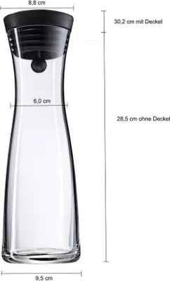 Obrázek produktu pro Skleněná karafa na vodu o objemu 1 l se silikonovým víčkem a uzávěrem CloseUp