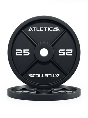 Produktbild von ATLETICA Iron Plates | 2 x 25kg | Paar | Gusseisen Hantelscheiben | Ø 50 mm | Rostresistente Lackierung