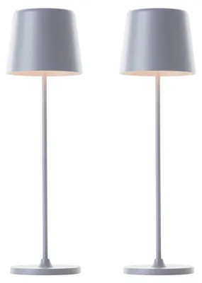 Image de BRILLIANT Lampe de table à LED rechargeable Kaami, 2 W, 310 lm, 3000 K, grise, lot de 2