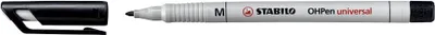 Image de Stylo pour transparents - STABILO OHPen universal - hydrosoluble moyen - pack de 10 - noir