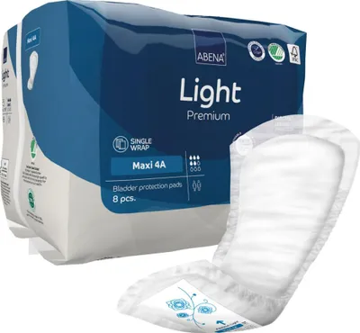 Produktbild von Abena Einlage Light Maxi 4A Premium Maße: 41x15 cm, einmaliger Gebrauch, Inhalt 8 Stück  Größe