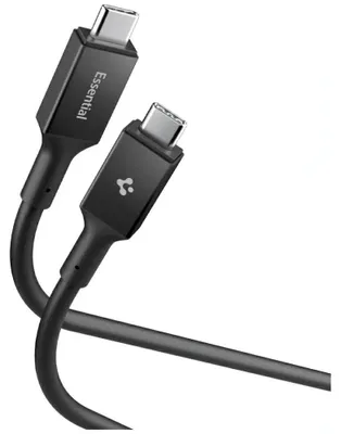 Produktbild von Spigen ACA09460, 2 m, USB C, USB C, USB 3.2 Gen 1 (3.1 Gen 1), 5 Gbit/s, Schwarz