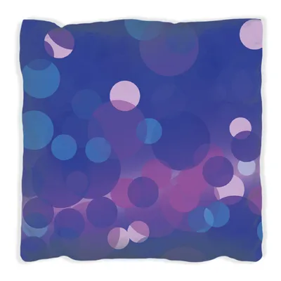 Produktbild von Wallario Premium Kissen, weiche Oberfläche, mit Motiv Blaue Kreise mit pink - harmonisches Muster, Größe: 30 x 30 cm, mit weißer Rückseite