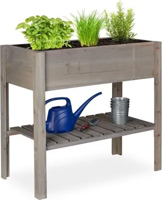 Image de Lit surélevé Bois Gris