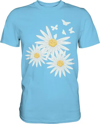 Produktbild von Gänseblümchen Schmetterlinge T-Shirt – Sky Blue / L