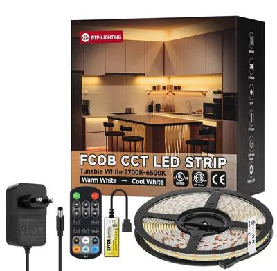 FCOB CCT LED-Streifen 5 m, 24 V, RF-Fernbedienung, 576 LEDs/m