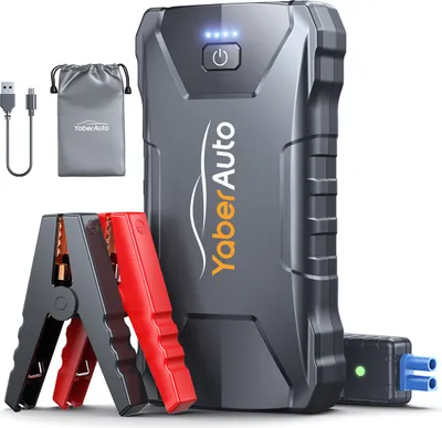 Produktbild von YaberAuto Starthilfe Powerbank, 2000A Spitzstrom, Auto Starthilfe Powerbank, Jump Starter für 7,0L Benzin Oder 5,5L Diesel, mit LED Taschenlampe