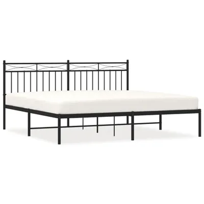 Produktbild von Bettgestell mit Kopfteil Metall Schwarz 183x213 cm