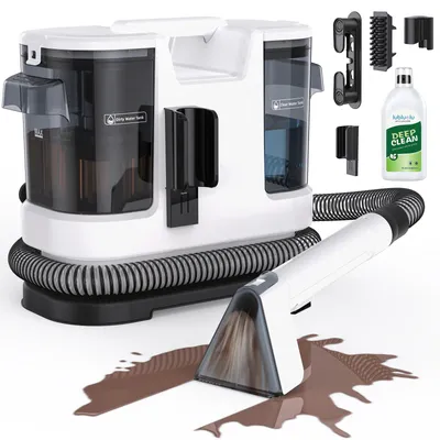 Obrázok produktu pre Lubluelu A6, čistiaci prístroj 3 v 1, vysávač na čistenie čalúnenia, 15 000 Pa, 600 W, dvojitá nádrž 1,75 L / 1 L na čistenie kobercov, sedačiek a automobilových sedadiel, vrátane čistiaceho prostriedku
