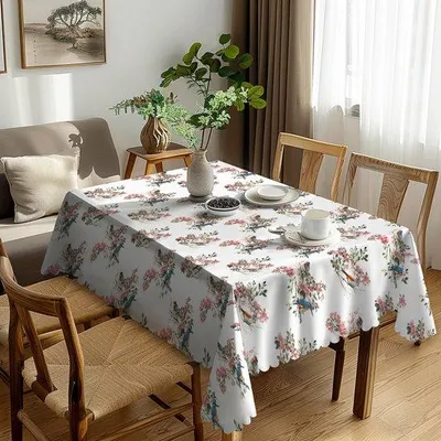 Immagine prodotto di Ibenzoa® Tovaglia rettangolare 110 x 140 cm - Motivo floreale, poliestere, lavabile e impermeabile, ideale per cucina, giardino (per 2-4 persone)