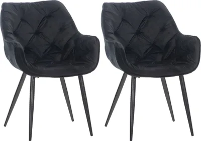 Produktbild von 2er Set Stuhl HLO-CP24 Samt  schwarz