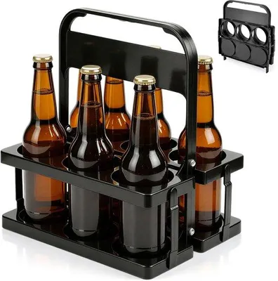 Productafbeelding van Flessenhouder 6 flessen, flessenmand 6 flessen (27 x 18 x 31 cm)