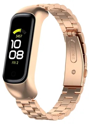 Produktbild von By Qubix Edelstahl-Gliederarmband - Roségold - passend für Samsung Galaxy Fit 2