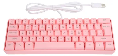 Obrázek produktu pro V700 RGB klávesnice s podsvícením, herní, USB, 61 kláves, kabelová, mechanická, podsvícená, růžová