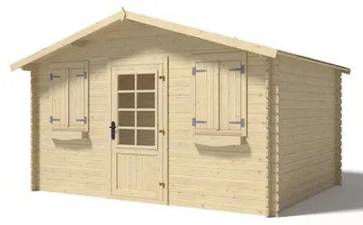 Image de Abri de jardin en bois - 12m2 - 4x3m - Ep. 28mm - Couleur: naturel - DOM137 - ALTANKA