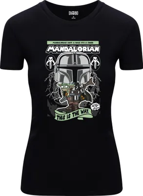 Immagine prodotto di Maglietta da donna Diarbo con stampa Star Wars Lover Mandalorian Poster Nero Taglia XXL
