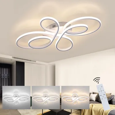 Obrázek produktu pro ZMH LED stropní světlo Bílá stropní lampa stmívatelná s dálkovým ovládáním 78W 80CM Moderní kreativní lampa pro obývací pokoj Ložnice Jídelna Kancelář Kuchyně