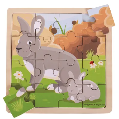 Produktbild von Bigjigs Kaninchen- und Kätzchen-Puzzle