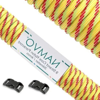 Obrázok produktu pre Záchranné lano 550 Paracord typu III, žlté, dĺžka 100 stôp, nylon