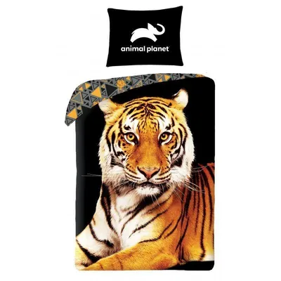 Obrázok produktu pre HALANTEX Posteľná bielizeň Animal Planet Tiger Bavlna, 140/200, 70/90 cm