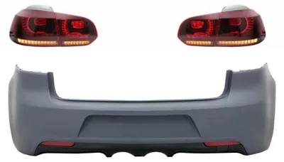 Imagen del producto de Parachoques delantero para VW Golf 6 VI, modelo 08-13, estilo R20, con luces traseras Full LED dinámicas.