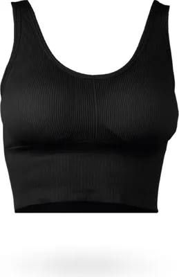 Produktbild von Komfort Sport BH ( Schwarz / M ) breites Unterbrustband und Push Up Effekt - Wohlfühl BH Bralette - ohne Bügel, ohne Clips - Yoga Bra Top