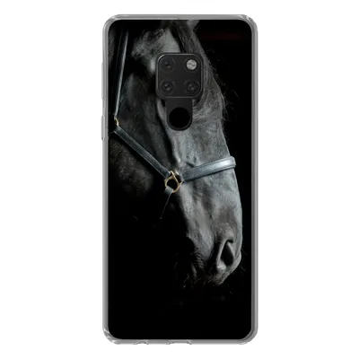 Produktbild von MuchoWow® Handyhülle Schutzhülle Hülle für Huawei P40 Lite Pferd - Schwarz - Halfter Silikon Softcase Handy Hülle - Handy