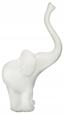 Produktbild von Keramikfigur „Großer Elefant“, weiß, glänzend, 37 cm