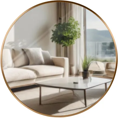 Produktbild von CLP Wandspiegel Elsie rund in 4 Größen, für Wohnzimmer, Schlafzimmer oder Bad gold matt Größe L