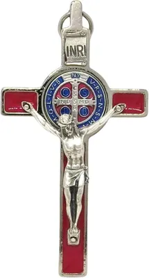Imagen del producto de Medalla de la Cruz de San Benito, esmaltada, 8 cm, para uso religioso