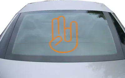 Produktbild von Indigos UG - Aufkleber Heckscheibe & Motorklappe DE6030 - orange - 600x457 mm - The Shocker Hand 1 - Auto Scheiben Fenster Heckklappe Tuning Racing JDM - Die cut