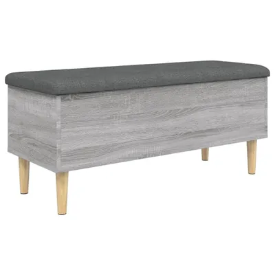 Produktbild von vidaXL Sitzbank mit Stauraum Grau Sonoma 102x42x46 cm Holzwerkstoff
