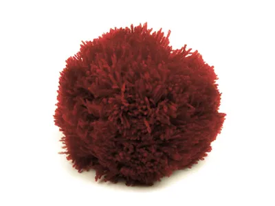 Bommel / Wollbommel / Pompon, 10cm weinrot rot dunkelrot
