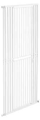 Image de Barrière de sécurité pour escalier SucceBuy, largeur réglable de 70 à 86 cm, barrière de sécurité pour chats de 200 cm de haut, kit de fixation par pression et au mur inclus, espacement des barreaux de 3 cm, barrière de sécurité pour escaliers, portes et pièces à vivre, blanche