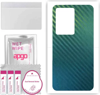 Produktbild von apgo Rückseite Schutzfolie, Skin, kompatibel mit Vivo Y100 4G, Hinten Displayschutzfolie aus Vinylfolie, kratzfest, einfache Montage - Kohlenstoff-Chamäleon CAKA1