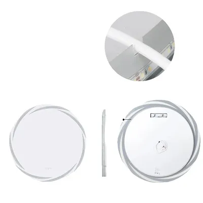 Obrázek produktu pro Koupelnové nástěnné zrcadlo, osvětlené LED světlem, funkce odmlžování, 60 cm (24 palců)
