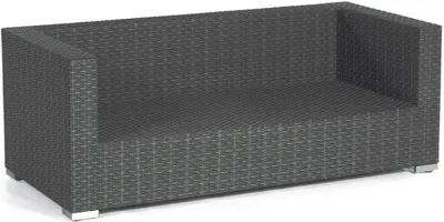 Produktbild von Sonnenpartner 2-Sitzer Lounge-Sofa Residence Aluminium mit Polyrattan graphit-schwarz inklusive Kiss
