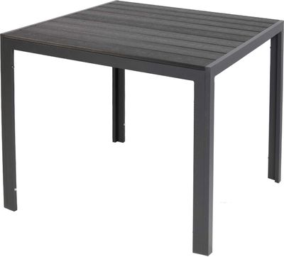 LINDER EXCLUSIV Gartentisch Aluminium Polywood Non Wood 80 x 80 cm schwarz