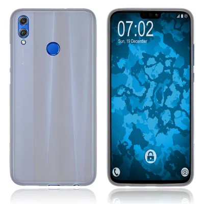 Produktbild von PhoneNatic Case kompatibel mit Huawei Honor 8X - transparent-weiß Silikon Hülle matt Cover