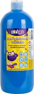 Obrázok produktu pre Strigo Farba plakatowa 1000ml - Jasnoniebieska - Do malowania po drewnie i papierze