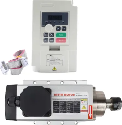 Obrázok produktu pre Vzduchom chladený vretenový motor, 24000 ot/min, 2,2 kW invertor, S mini VFD, S mini VFD