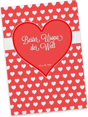 Produktbild von Mr. & Mrs. Panda Postkarte Uropa - Geschenk, Urgroßeltern, Mitbringsel, Opi. Großpapa, Motivkarte, Grußkarte, Opa, Postkarten, Enkel, Ansichtskarten, bildkarte