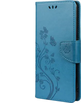 Produktbild von Mobigear Flowers  Samsung Galaxy A33 Hülle Klapphülle Geldbörse - Blau