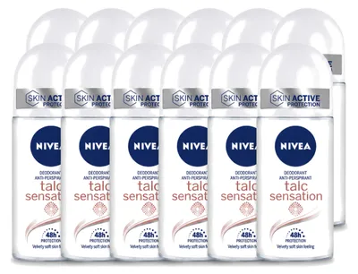 Produktbild von 12 x Nivea Deo Roll-On Talc Sensation Anti-Transpirant 50 ml - Vorteilspackung - 12 Stücke