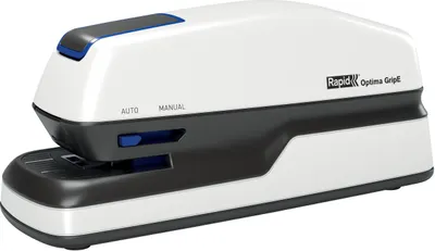 Produktbild von Rexel Optima Grip Elektro-Heftgerät, silber/schwarz, 20 Blätter, Schwarz, Silber, 449,5 g, 147 mm, 200 mm, 88 mm