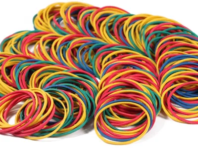 300 bunte Gummibänder, elastisch, stark, für Büro & Schule