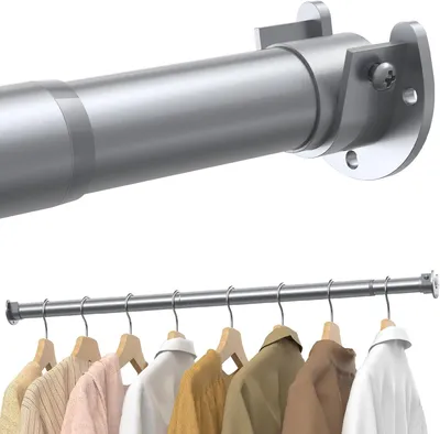 Image de Penderie réglable de 43 à 135 cm, en métal, capacité jusqu'à 30 kg, pour armoires
